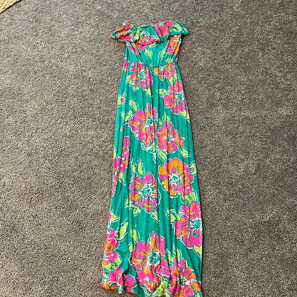 Lilly Pulitzer Green Floral Maxi Dress - Picture 2 of 5